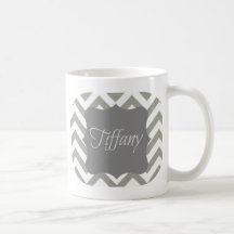 Monogram Tiffany Chevron Coffee Mug