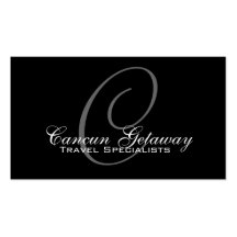Monogram Travel Agent Business Card