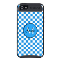 Monogram Turquoise Checkered Skinit iPhone 5 Cover