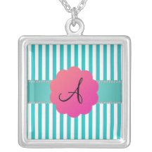 Monogram turquoise stripes jewelry