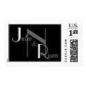Monogram Two Names and Initial N postage
