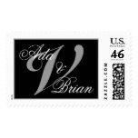 Monogram V and Names Scroll Stamp