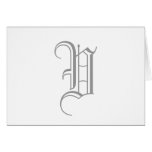 Monogram V Cards for Weddings Grey White