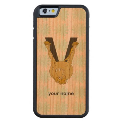 Monogram V Flexible Horse Personalised Carved® Cherry iPhone 6 Bumper