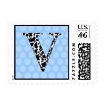 Monogram V | Zebra Polka Dots