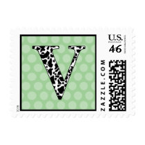 Monogram V | Zebra Polka Dots