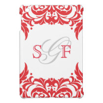 Monogram Victorian Red Flourish Mini Ipad Case Case For The iPad Mini