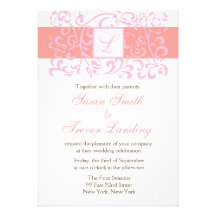 Monogram Vine Wedding Invitation