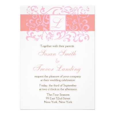 Monogram Vine Wedding Invitation