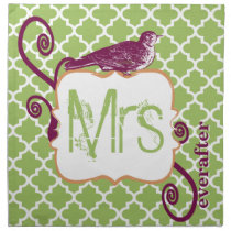 Monogram Vintage Bird Moroccan Tile Damask