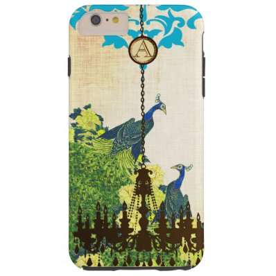 Monogram Vintage Peacock Chandelier Damask iPhone Tough iPhone 6 Plus Case