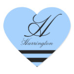 "Monogram w/ Stripes in Lucia Font" Stickers