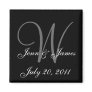 Monogram W Wedding Bride Groom Date Magnet