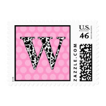 Monogram W | Zebra Polka Dots