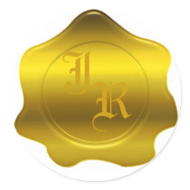Monogram Wax Seal Wedding Stickers