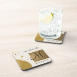 Monogram Wedding Anniversary Gift Cork Coaster Set cork coasters