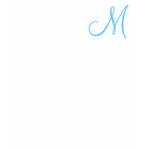 Monogram Wedding Announcement Blue & White T-Shirt