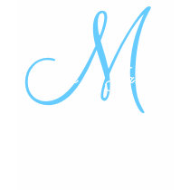 Monogram Wedding Announcement Blue & White T-Shirt