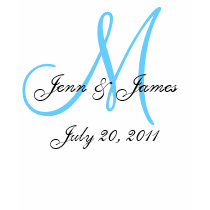 Monogram Wedding Announcement Blue & White Tank t-shirts