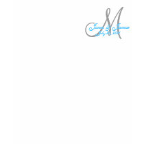 Monogram Wedding Announcement Grey & Blue T-Shirt