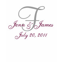 Monogram Wedding Announcement Grey & Wine T-Shirt