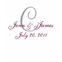 Monogram Wedding Announcement Grey & Wine T-Shirt