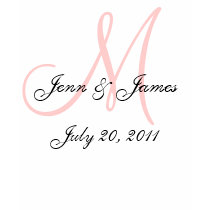 Monogram Wedding Announcement Pink & White Tank t-shirts