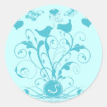 Monogram Wedding Birds change colors Stickers