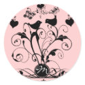 Monogram Wedding Birds Hearts Swirls stickers by samack Monogram Wedding Birds Hearts Swirls stickers