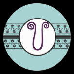 Monogram Wedding Borders  Blue
