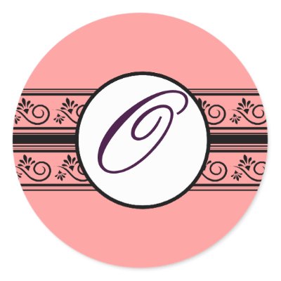 Monogram Wedding Borders Deep Pink Stickers by samack