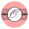 Monogram Wedding Borders Deep Pink stickers