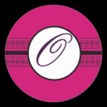 Monogram Wedding Borders Deep Rasberry
