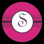 Monogram Wedding Borders Deep Rasberry