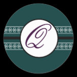 Monogram Wedding Borders Deep Teal