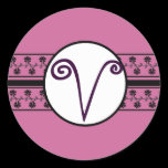 Monogram Wedding Borders Plum
