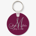 Monogram Wedding Bride Groom Date Wine Key Chain keychains by MonogramGalleryGifts Monogram Wedding Bride Groom Date Wine Key Chain keychains