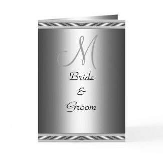 Monogram Wedding Card Invitation Silver card