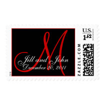 Monogram Wedding Date Bride & Groom Postage postage