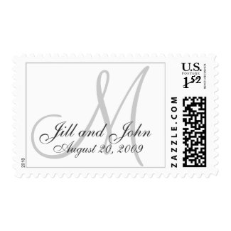Monogram Wedding Date Bride & Groom Postage stamp
