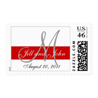 Monogram Wedding Date Bride & Groom US Postage stamp