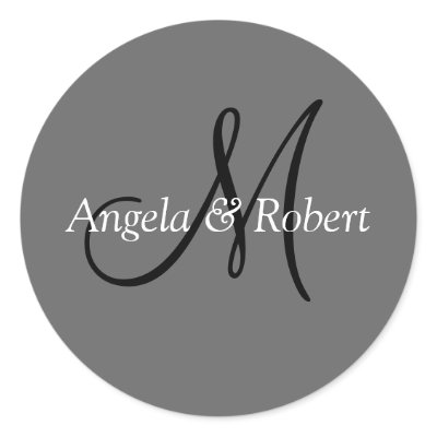 Monogram Wedding Envelope Seals Sticker by TDSwhite_Wedding