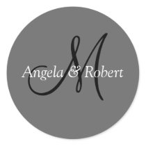 Monogram Wedding Envelope Seals stickers by TDSwhite_Wedding Monogram Wedding Envelope Seals stickers