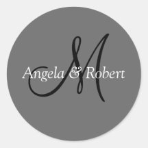 Monogram Wedding Envelope Seals Sticker