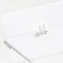 Monogram Wedding Favor Sticker