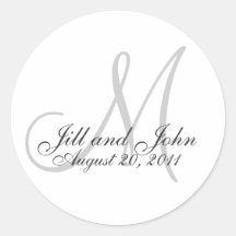 Monogram Wedding Favor Sticker