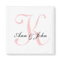 Monogram Wedding Initial Bride Groom Names Magnet by monogramgallery Monogram Wedding Initial Bride Groom Names Magnet