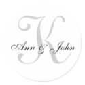 Monogram Wedding Initial Bride Groom Names Sticker by monogramgallery Monogram Wedding Initial Bride Groom Names Sticker