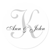 Monogram Wedding Initial Bride Groom Names Sticker by monogramgallery Monogram Wedding Initial Bride Groom Names Sticker