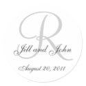 Monogram Wedding Initial Bride Groom Seal Sticker by monogramgallery Monogram Wedding Initial Bride Groom Seal Sticker